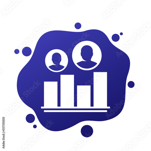 customer segmentation vector icon with a graph