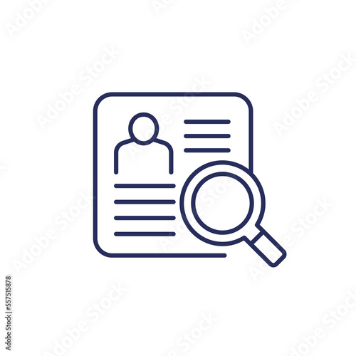 KYC, know your customer line icon