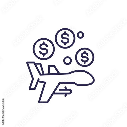 military spending line icon, vector