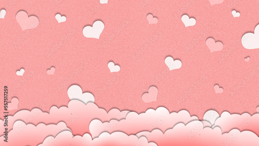 valentine background with pink cloud and pink heart love paper valentine background with pink cloud and pink heart love paper