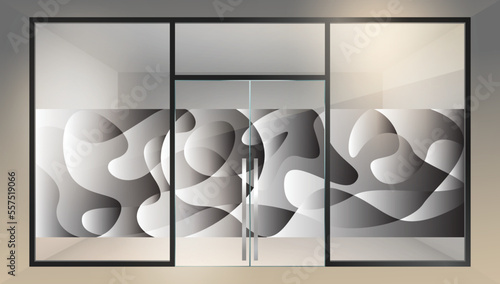 Abstract design for glass partition graphic. Glass graphic design for your residential and commercial space.