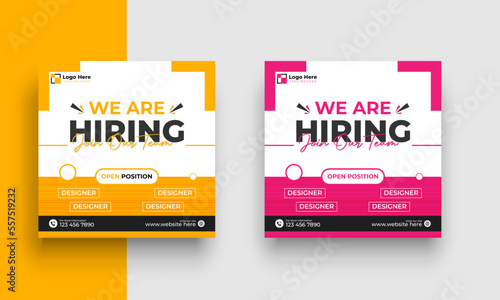 We are hiring job vacancy social media post or square web banner template design