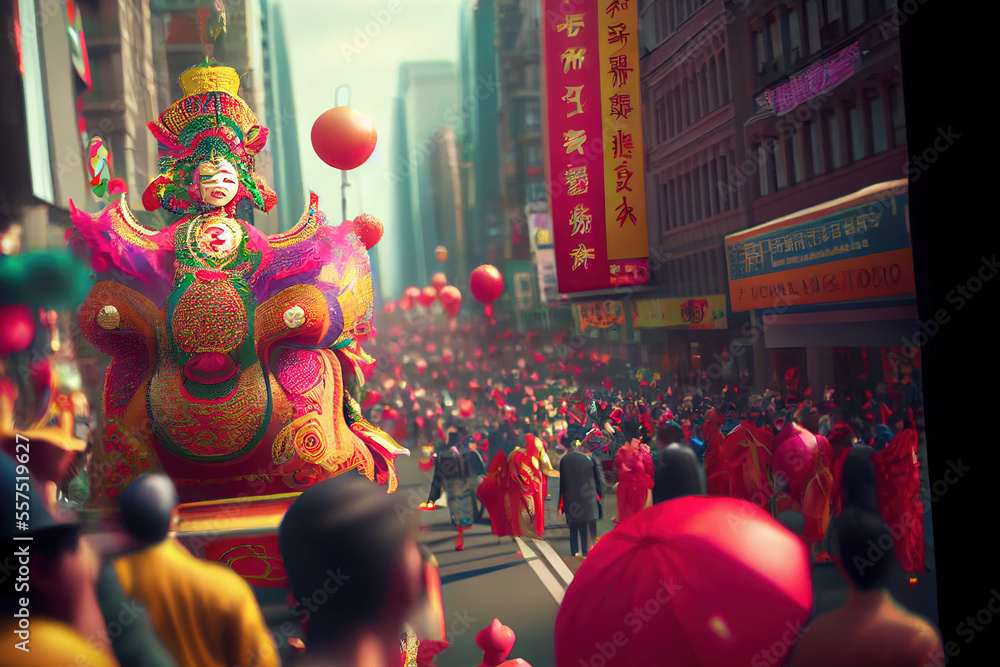 Fototapeta premium Chinese new year celebration, Generative AI