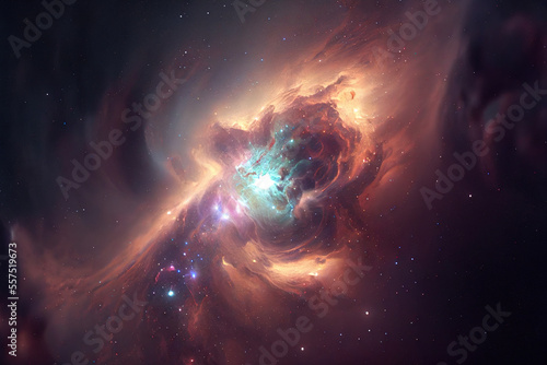 Abstract Nebula Sky Background, Generative AI © fusebulb