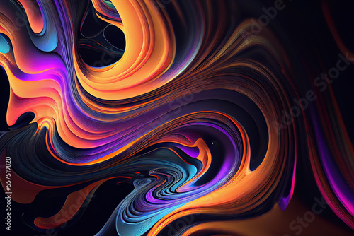 Abstract colorful wavy background, Generative AI © fusebulb