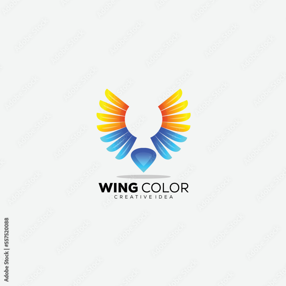 wings logo color gradient template