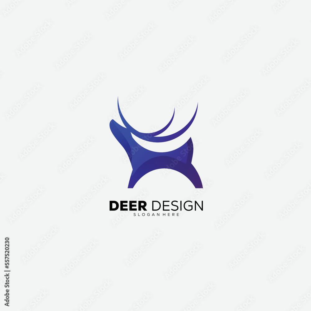 Naklejka premium deer design gradient template logo