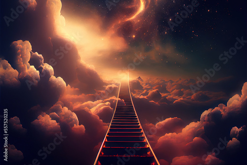 Stairway to Heaven, concept of God, ethereal, Generative AI © fusebulb