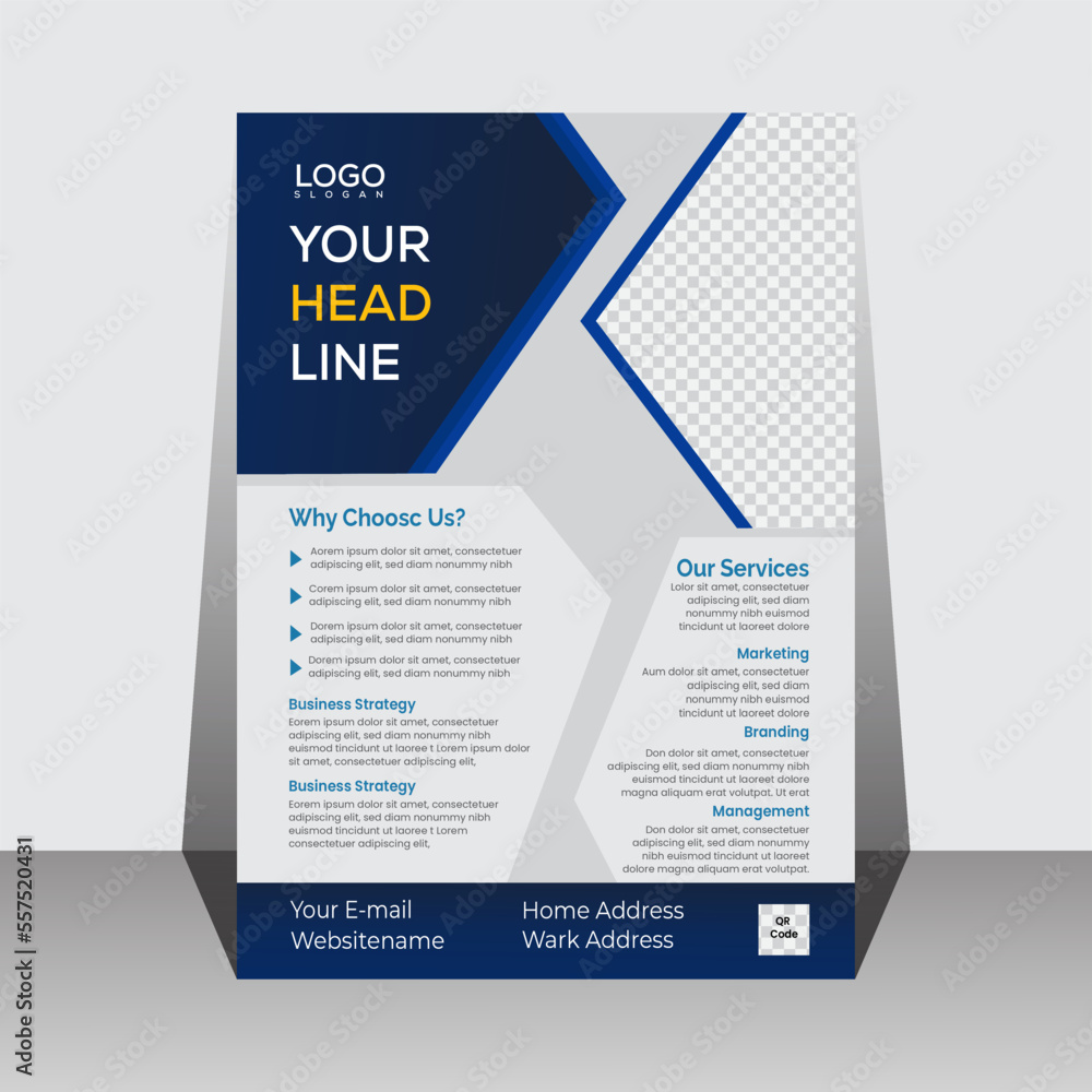 Obraz premium Corporate business A4 flyer template vector design set advertise marketing, promotion, cover page. IT Company, creative Unique Design Create Graphic design layout