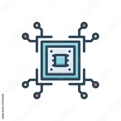 Canvas-taulu Color illustration icon for pentium
