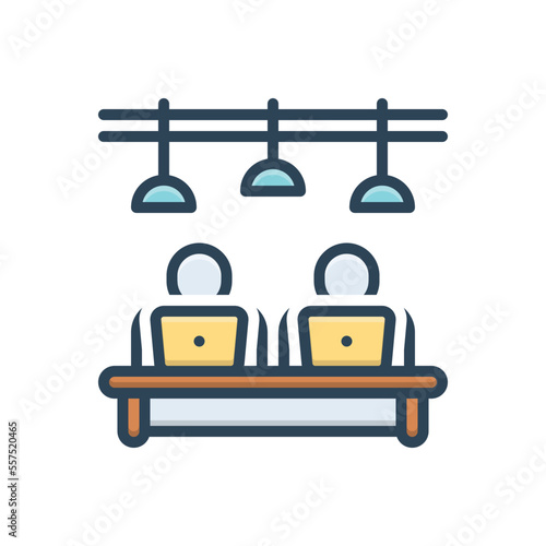 Color illustration icon for workshop
