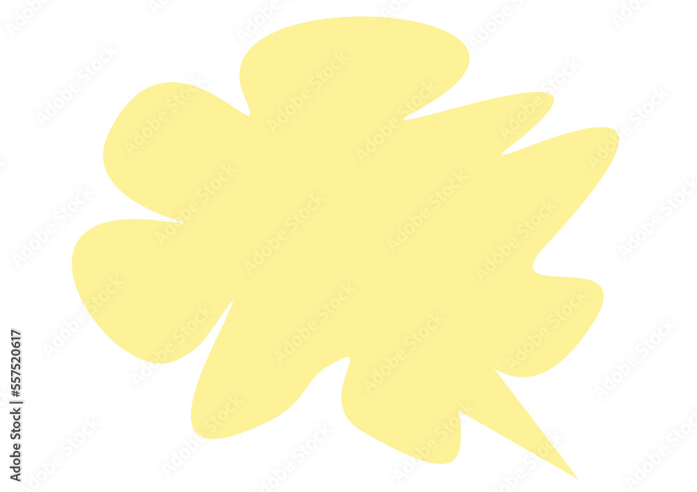 ポップな吹き出し雲型 黄色