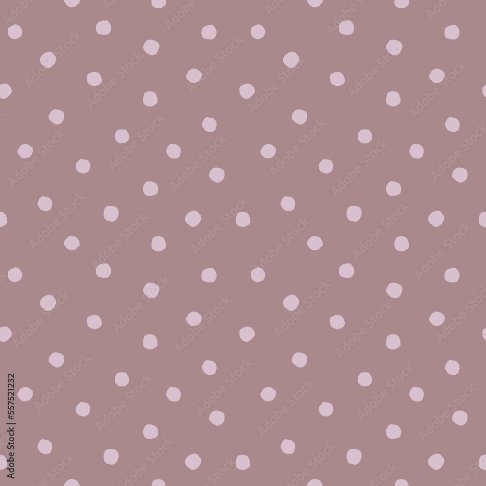 Lavender rough polka dot on purple background. Hand drawn seamless pattern. For wallpaper, textile, gift wrap, interior decoration, stationery and surface design