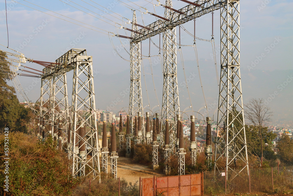 Fototapeta premium Electric power substation power supply