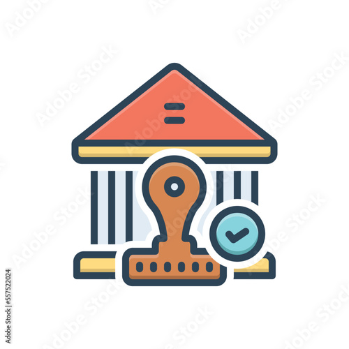 Color illustration icon for authority