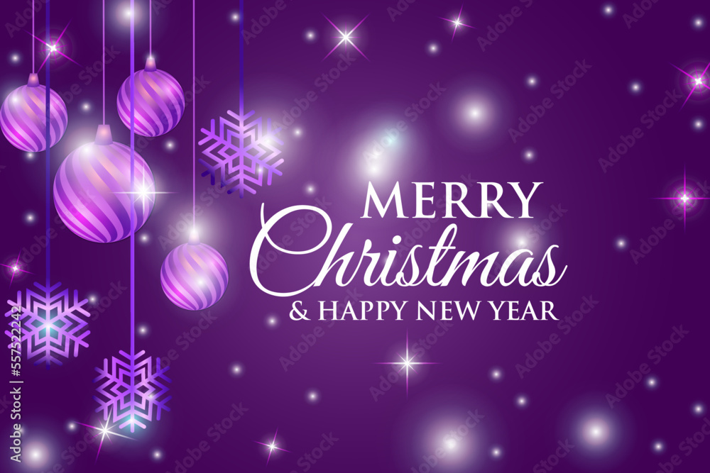 Elegant merry Christmas and happy new year background free vector ...