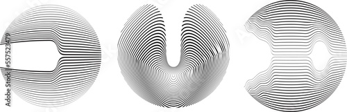 Set of spheres . Lines constructed transparent sphere .Vector  .Technology sphere Logo . Design element for posters, social media, templates, flyers, brochures . Abstract trendy transparent circles