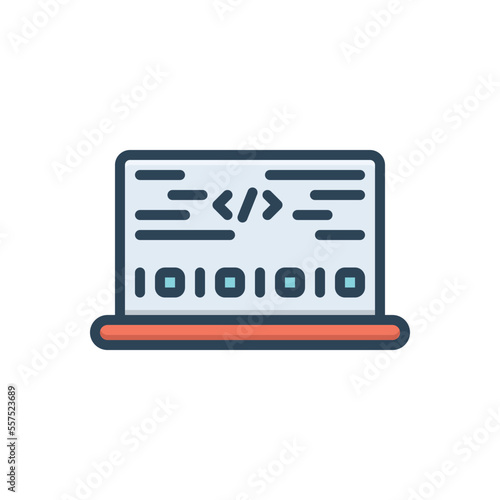 Color illustration icon for codes