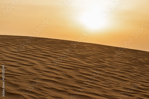 Sand dunes during beautiful sunset. Nature