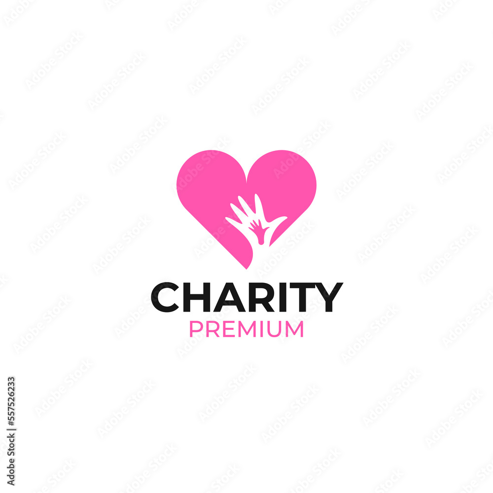 Flat love hand charity give help for humanity concept design illustration Flat love hand charity give help for humanity concept design illustration
