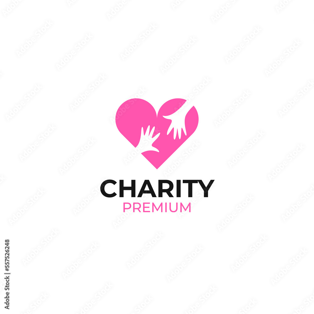 Flat love hand charity give help for humanity concept design illustration