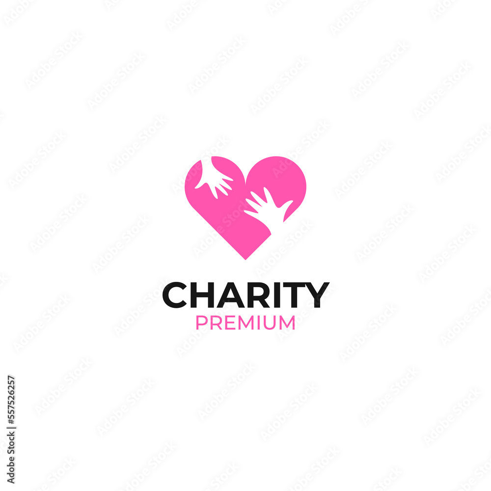 Flat love hand charity give help for humanity concept design illustration Flat love hand charity give help for humanity concept design illustration