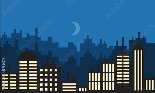 Building silhouette cityscape. Modern architecture. urban city landscape.