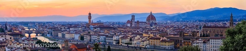 Sunset panorama with Duomo cathedral and Palazzo Vecchio Tower, Florence Italy © SvetlanaSF