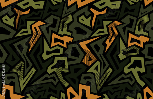 Geometric Camouflage modern abstract seamless pattern, Military Camouflage repeat pattern design for Army background, printing clothes, fabrics, sport jersey texture, poster, cards and wallpaper