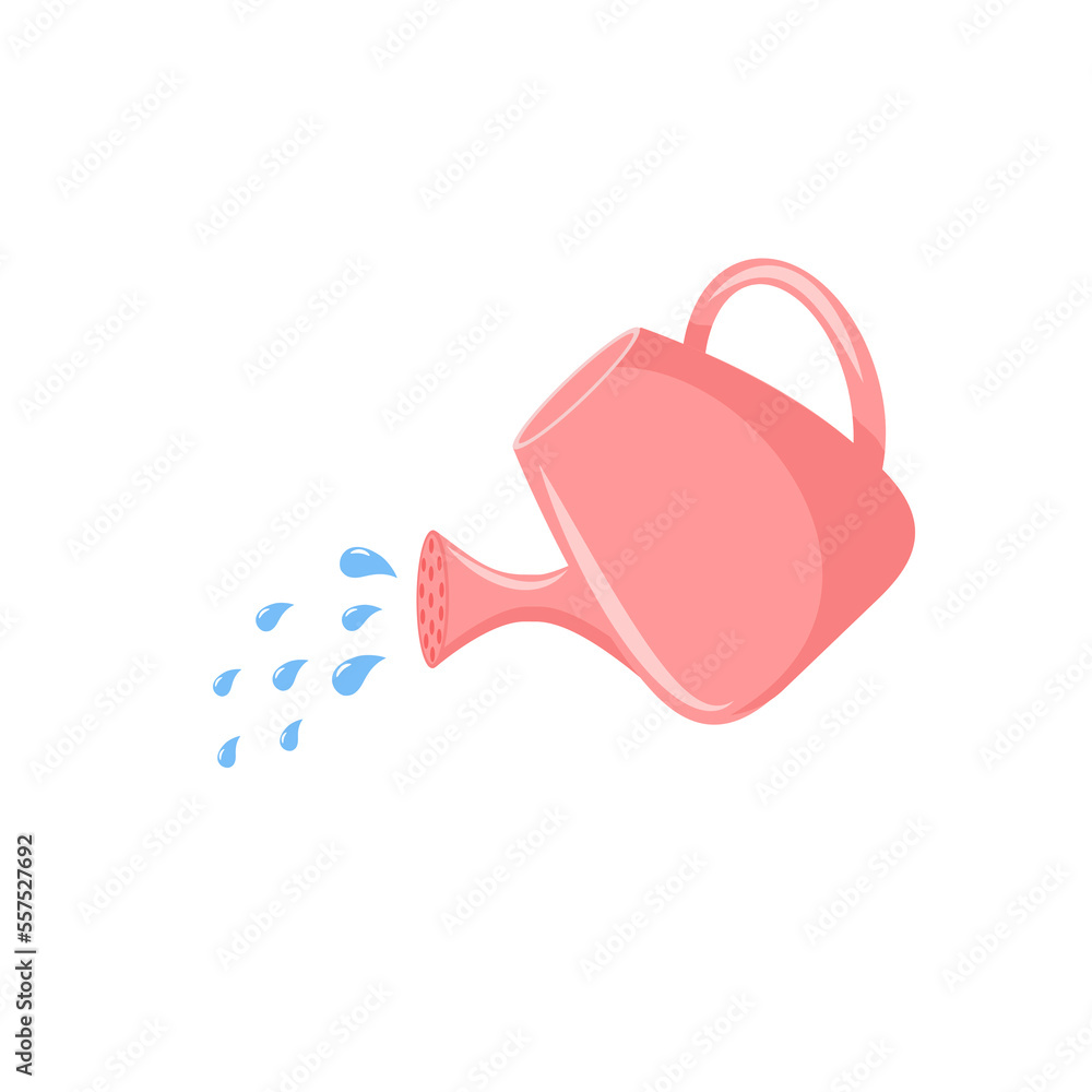 illustration of isolated watering can on white background