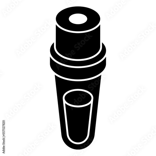 An editable design icon of sample tube, lab apparatus