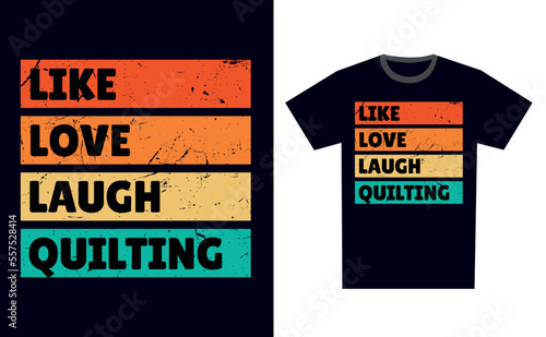 Quilting T Shirt Design Template Vector