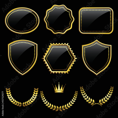 Set of golden shields