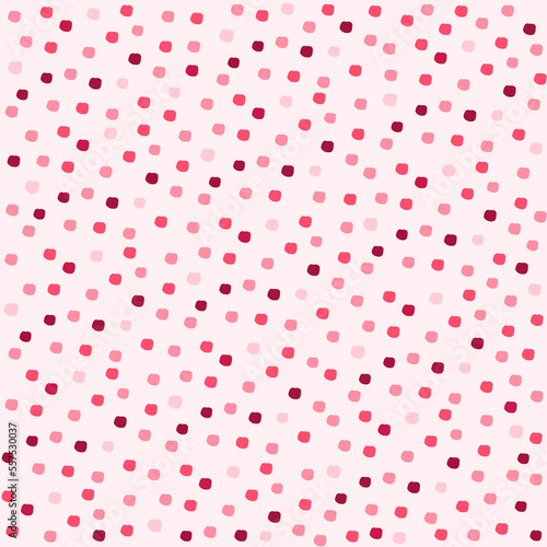 Seamless dots pattern with red  and pink on white and pink background. Decorative vector wallpaper. good for print on fabric or paper