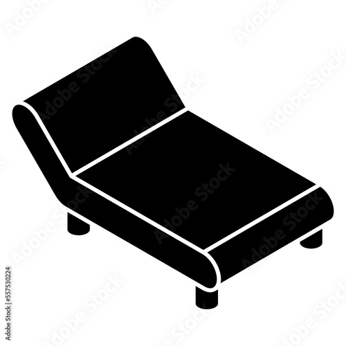 Modern design icon of sunbed 
