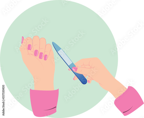 Manicure with nail file, vector illustration. photo
