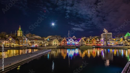 Stavanger city before Christmas, night before Christmas