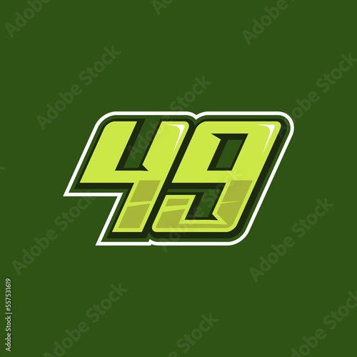 Racing number 49 logo design vector