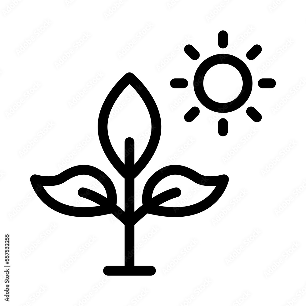 Obraz premium photosynthesis line icon illustration vector graphic
