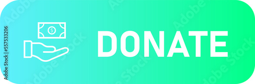 Donate icon in gradient colors. Donation signs illustration.