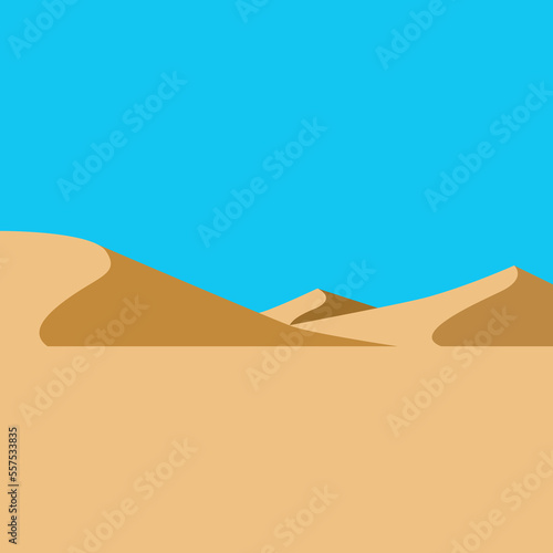 Desert landscape. Dune in nature illustration. Abstract vector background