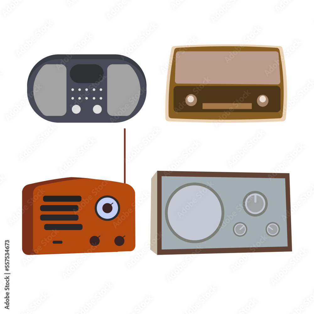 Fototapeta premium set of retro radio icons