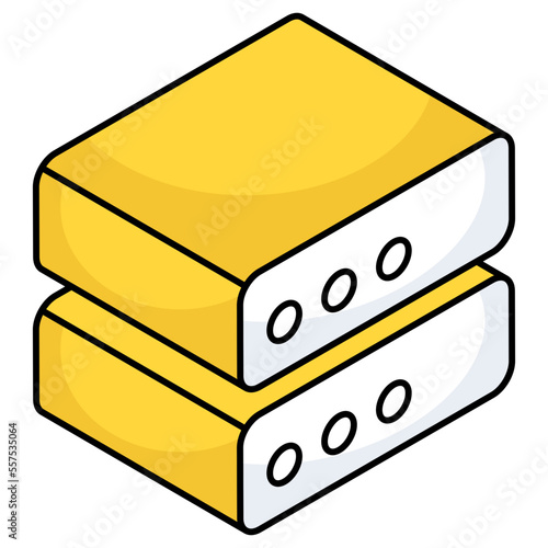 An icon design of data server rack