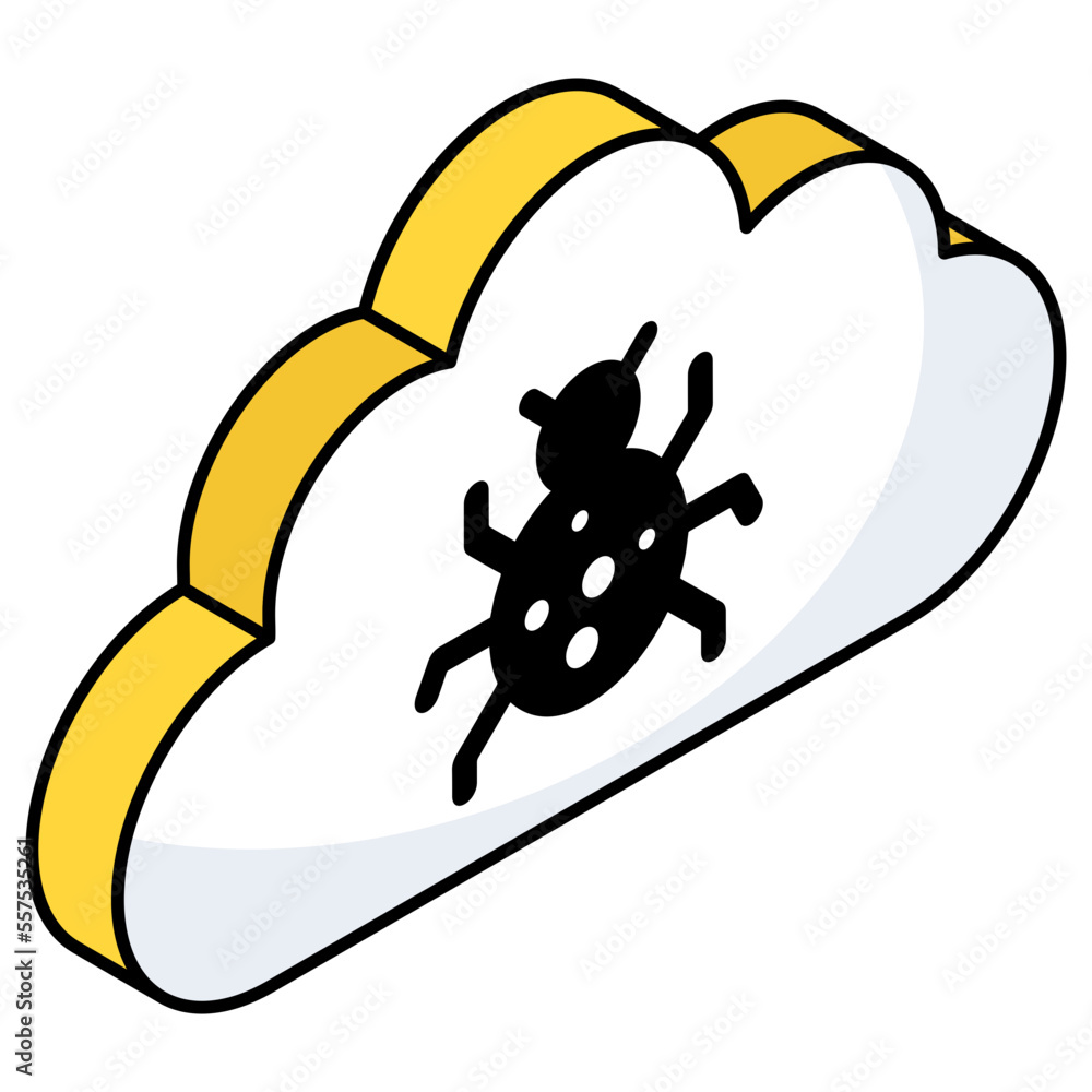 Fototapeta premium Cloud bug icon available for instant download 