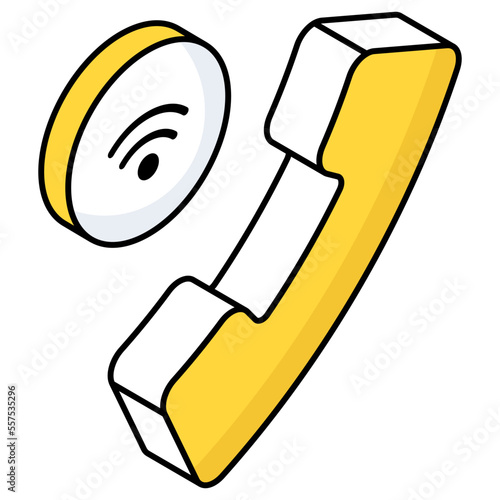Wifi signal with receiver showing concept of internet call