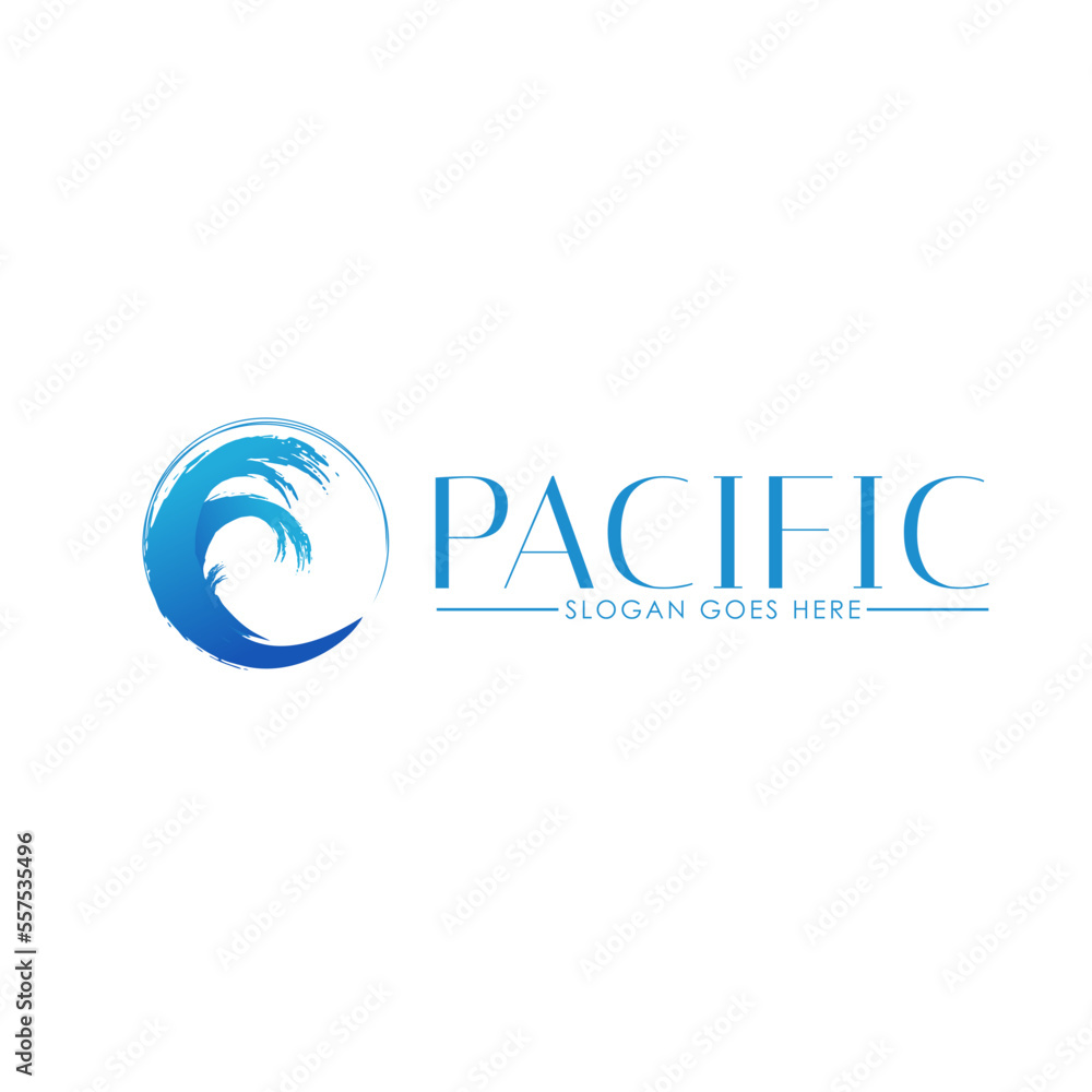 Fototapeta premium Wave beach logo and symbols vector template icons