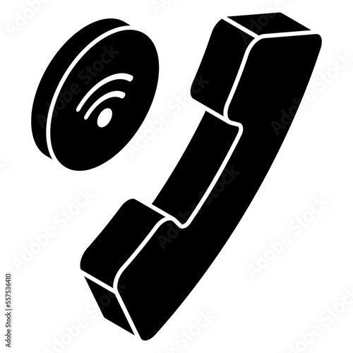 Wifi signal with receiver showing concept of internet call