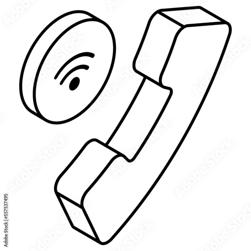 Wifi signal with receiver showing concept of internet call