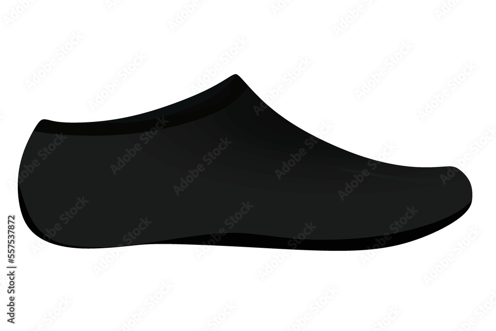 Black swim sock. vector illustration Black swim sock. vector illustration