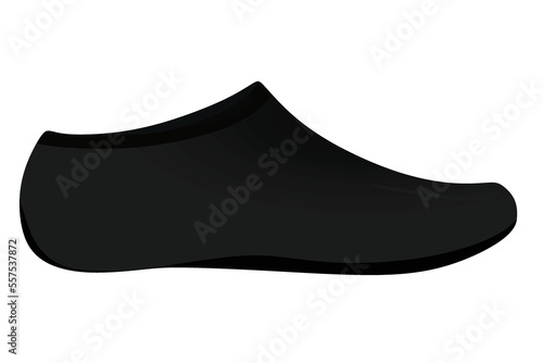 Black swim sock. vector illustration